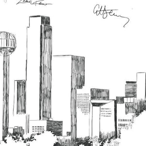 Dallas Skyline Guestbook Print, Guest Book, Bridal Shower, Wedding, Custom, Alternative Guest Book, Wedding Sign-in (8 x 10 - 24 x 36) - Darlington Guestbooks