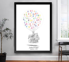 Up Guestbook Print, Thumbprint, Fingerprint, House, Alternative Guest Book, Wedding, Bridal Shower, Fairytale Wedding, Disney, Sign in - Darlington Guestbooks