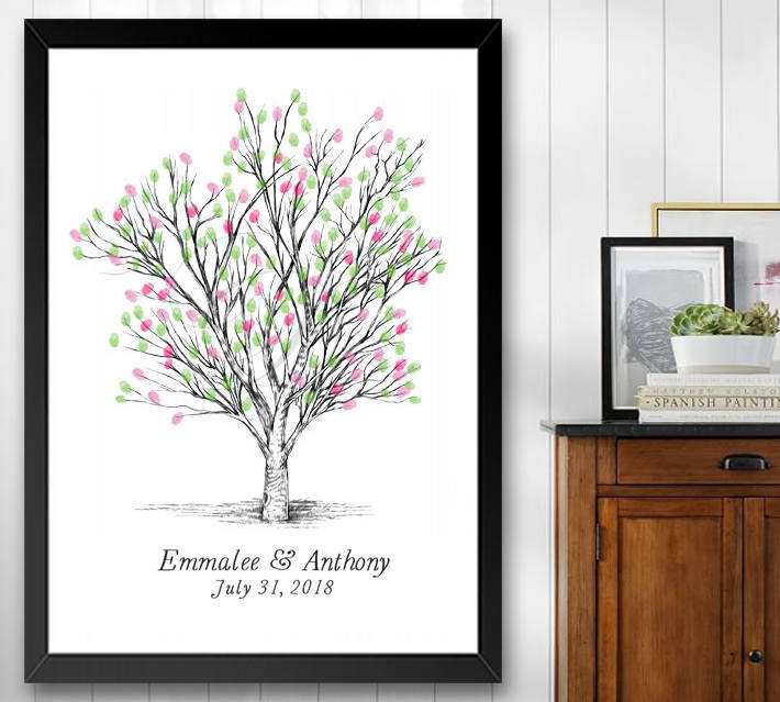 Apple Tree Fingerprint Alternative Guest Book Print, Thumbprint Guestbook, Wedding, Bridal Shower, Family Reunion, Wedding Guestbook Alternative - Darlington Guestbooks