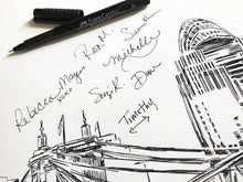 Pittsburgh Skyline Guestbook Print, Guest Book, Bridal Shower, Wedding, Custom, Alternative, Baby Shower, Family Reunion, birthday, FREE PEN - Darlington Guestbooks