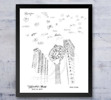 NYC 5th Ave Clock Skyline Guestbook Print, New York, Guest Book, Bridal Shower, Wedding, Custom, Alternative, Baby Shower, Family Reunion - Darlington Guestbooks