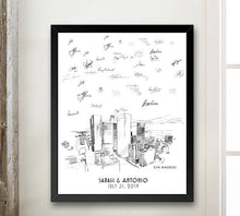 Los Angeles Skyline Guestbook Print, LA Guest Book, Birthday Party, Housewarming, Wedding, Custom, Alternative, Baby Shower, Family Reunion FREE PEN - Darlington Guestbooks