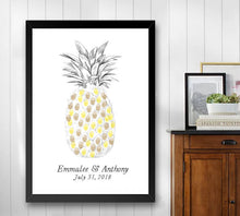 Pineapple Fingerprint Alternative Wedding Guest Book Print, Hawaiian Theme, Beach, Fingerprint Guest Book, Wedding, Bridal Shower, Family Reunion, Birthday Party, Bat Mitzvah - Darlington Guestbooks