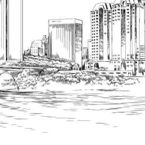 Wedding Guest book Print, Richmond Skyline, Guestbook, Bridal Shower, guest book, wedding guestbook, skyline, Alternative FREE PEN