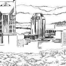 Nashville Skyline Alternative Wedding Guestbook Print, Guest Book, Bridal Shower, Wedding, Custom, Alternative Guest Book, Housewarming, Birthday Party - Darlington Guestbooks