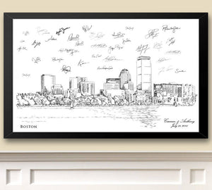 Boston Skyline Wedding Guestbook Alternative Print, View 4, Guest Book, Bridal Shower, Wedding, Custom, Alternative, Wedding Sign-in - Darlington Guestbooks