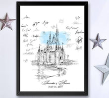 Disney World Castle Alternative Wedding Guest Book Print, Cinderella Guestbook, Fairytale, Disney themed, Wedding, Bridal Shower, Alternative Sign-in - Darlington Guestbooks