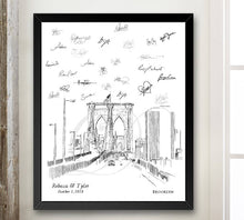 Brooklyn Skyline Guestbook Print, Beach, Guest Book, New York, NYC, Bridal Shower, Wedding, Custom, Alternative, Baby Shower, Family Reunion - Darlington Guestbooks