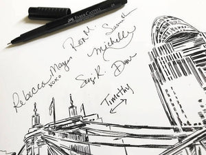 Chicago Skyline Guestbook Print, Beach, Guest Book, NYC, Bridal Shower, Wedding, Custom, Alternative, Baby Shower, Family Reunion, FREE PEN! - Darlington Guestbooks