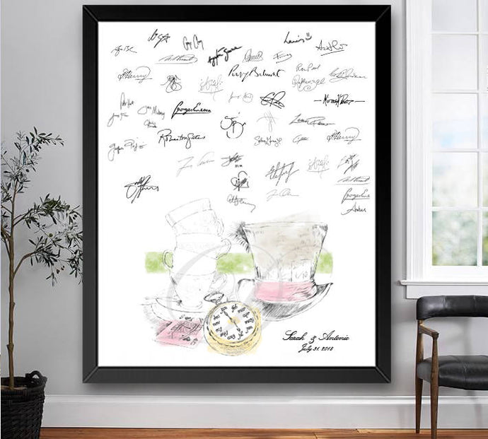 Alice in Wonderland Alternative Wedding Guest Book Print, Guestbook, Fairytale, Bridal Shower, Birthday Party, Sweet 16, Bar Mitzvah, Disney, Baby Shower - Darlington Guestbooks