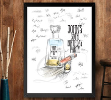 Tequila & Cigar Birthday Party Guestbook Print, Guest Book, Bridal Shower, Birthday, Custom, Alternative, 30th Birthday (8 x 10 - 24 x 36) - Darlington Guestbooks