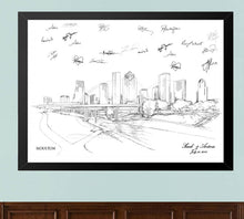 Houston Guestbook Print, Guest Book, Bridal Shower, Texas Wedding, Custom, Alternative, Baby Shower, Family Reunion  (8 x 10 - 24 x 36) - Darlington Guestbooks