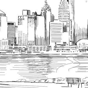 Detroit Skyline Guestbook Print, Michigan, Guest Book, Bridal Shower, Wedding, Custom, Alternative, Baby Shower, Family Reunion FREE PEN - Darlington Guestbooks
