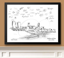 Fort Worth Skyline Guestbook Print Texas, Ft Worth Guest Book, Bridal Shower, Wedding, Custom, Alternative Guest Book, Wedding Sign-in - Darlington Guestbooks