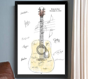 Alternative Guest Book Acoustic Guitar Print, Guestbook, Wedding, Instrument, Music, Birthday Party, Bar Mitzvah, Family Reunion