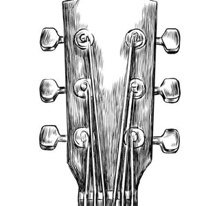Guitar Guestbook Print, Guest Book, Bridal Shower, Wedding, Instrument, Music, Birthday, Party, Alternative Guest Book, Family Reunion - Darlington Guestbooks