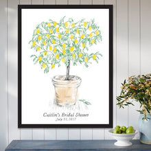 Lemon Tree Wedding Guest Book Alternative, Thumbprint Print, Fingerprint Guestbook, Wedding, Bridal Shower, Baby Shower, Birthday