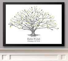 Low Oak Fingerprint Tree with Heart Wedding Guest Book, Thumbprint Guestbook, Bridal Shower, Family Reunion, Alternative - Darlington Guestbooks