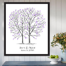 Wedding Guest Book Alternative Pine Tree Thumbprint Print, Fingerprint Guestbook, Wedding, Bridal Shower, Family Reunion, Wedding, Rustic