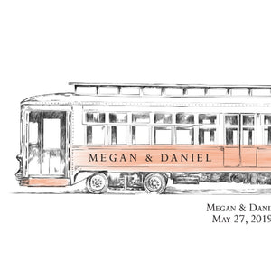 Pittsburgh Trolley Car Guest Book Print, Cable Car Guestbook, Bridal Shower, Pittsburgh Wedding, Alternative GuestBook, Sign in, Street Car