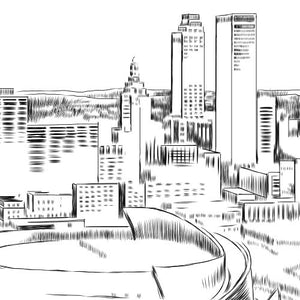 Tulsa Skyline Wedding Guest Book Alternative Print, Guestbook, Bridal Shower, Wedding, Custom, Guest Book, Oklahoma Wedding, Sign-in