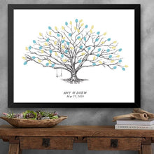 Wedding Guest Book Alternative, Thumbprint Tree, Swing and Heart Low Oak, Fingerprint Guestbook, Bridal Shower, Family Reunion, Baby Shower