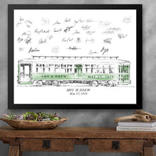 Trolley Car Guestbook Print, Boston Cable Car Guest Book, Bridal Shower, Boston Wedding, Alternative GuestBook, Sign-in, Street Car