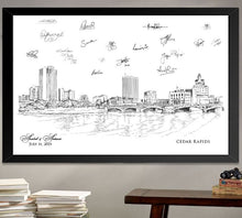 Cedar Rapids Skyline Wedding Guest Book Alternative Print, Guestbook, Bridal Shower, Wedding, Custom, Guest Book, Iowa Wedding, Sign-in