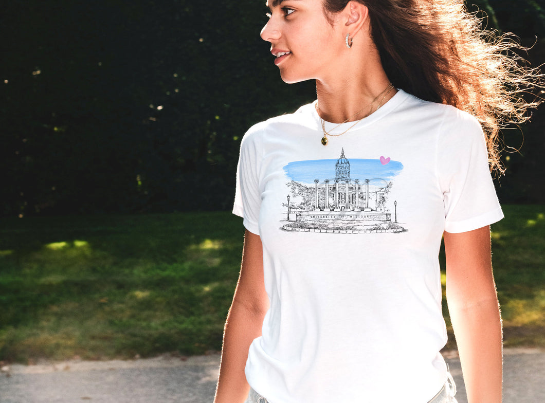 University of Missouri Wearable Fine Art Shirt, mizzou, Hand Drawn, T-Shirt, Alumni, Gift, Christmas Gift, Graduation, Gifts under 25