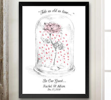 Beauty and the Beast Alternative Wedding Guest Book, Thumbprint Guestbook, Guest Book, Bridal Shower, Fairytale, Disney, Sign in, Rose