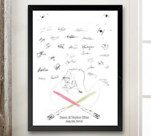 Star Wars Light Sabers with Darth Vader Guest Book Alternative Print, Wedding Guestbook, Fairytale, Bridal Shower, Birthday Party, Sweet 16, Bar Mitzvah, Baby Shower - Darlington Guestbooks